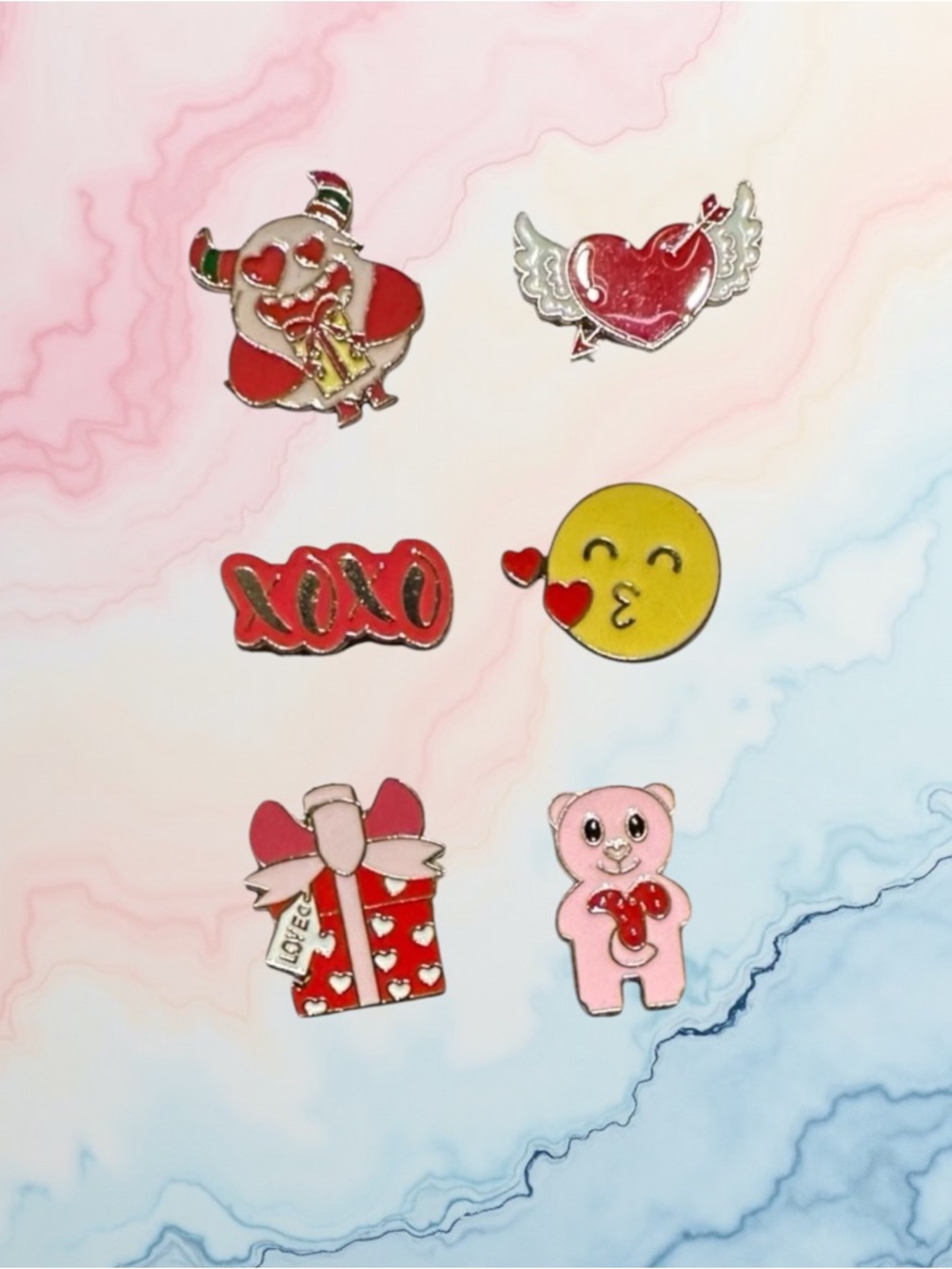 Valentine’s Day Enamel Pin Set - 6pc Love & XOXO Lapel Pins